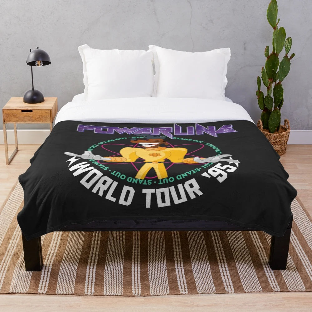 Soft and plush POWERLINE-themed blanket for home decor and comfort