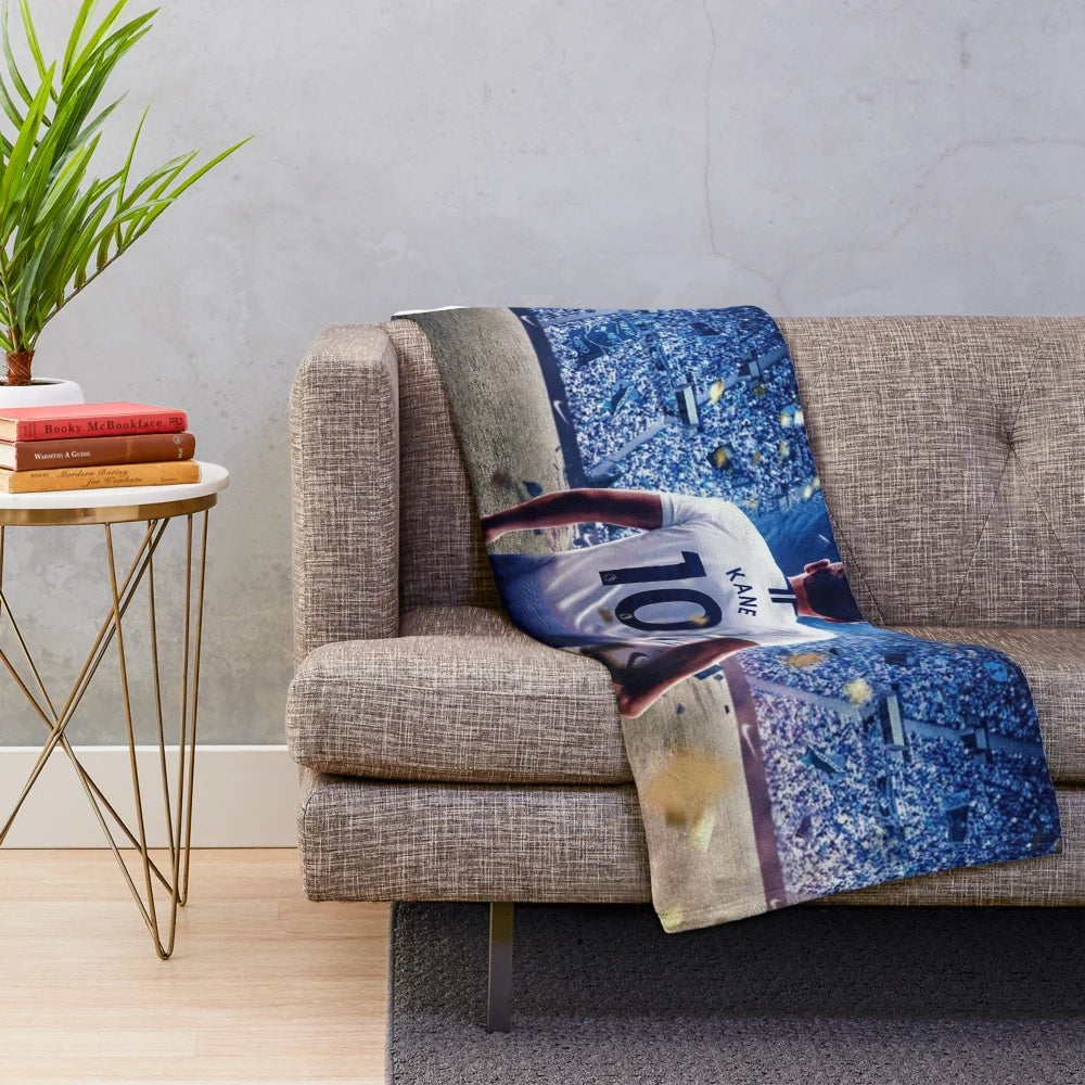 Premier League plush blanket with image of Harry Kane, Tottenham Hotspur player