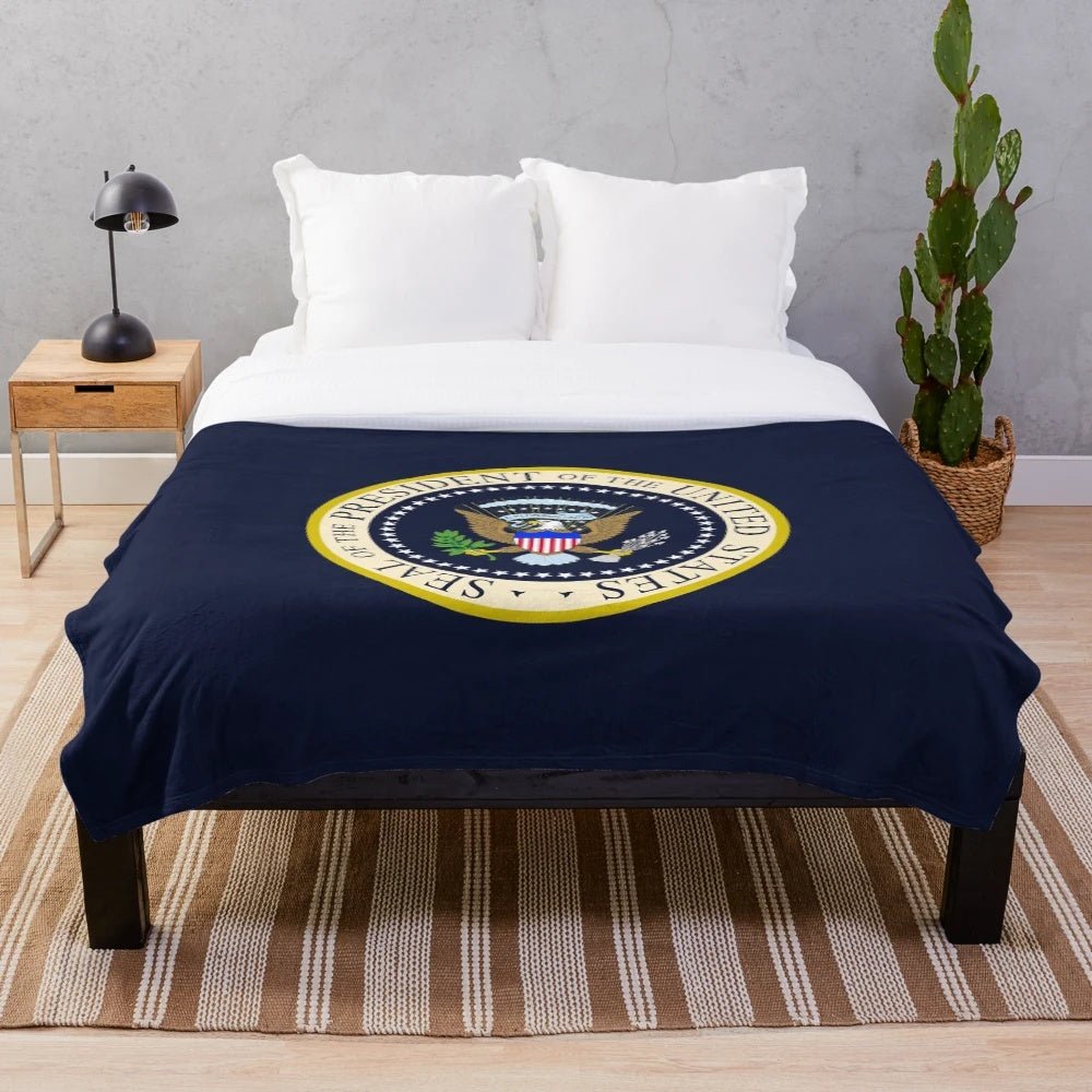 Plush blanket featuring the seal of the President of the United States
