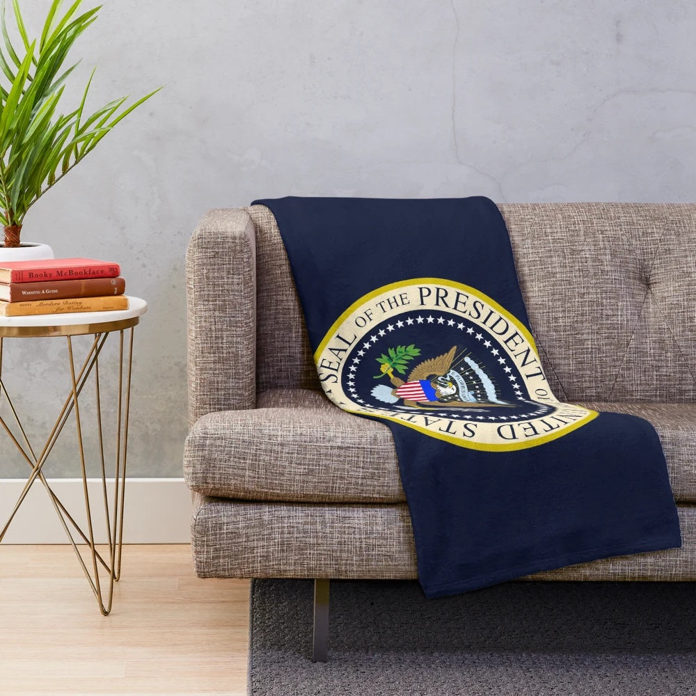 Plush blanket featuring the seal of the President of the United States