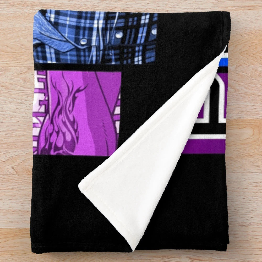 Plush blanket featuring colorful gay pride design