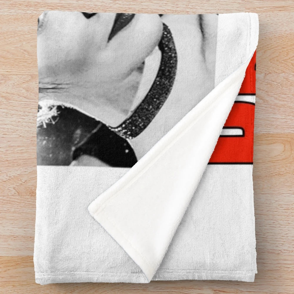 Primitive-style plush blanket inspired by the vibrant music scene of Birmingham, England