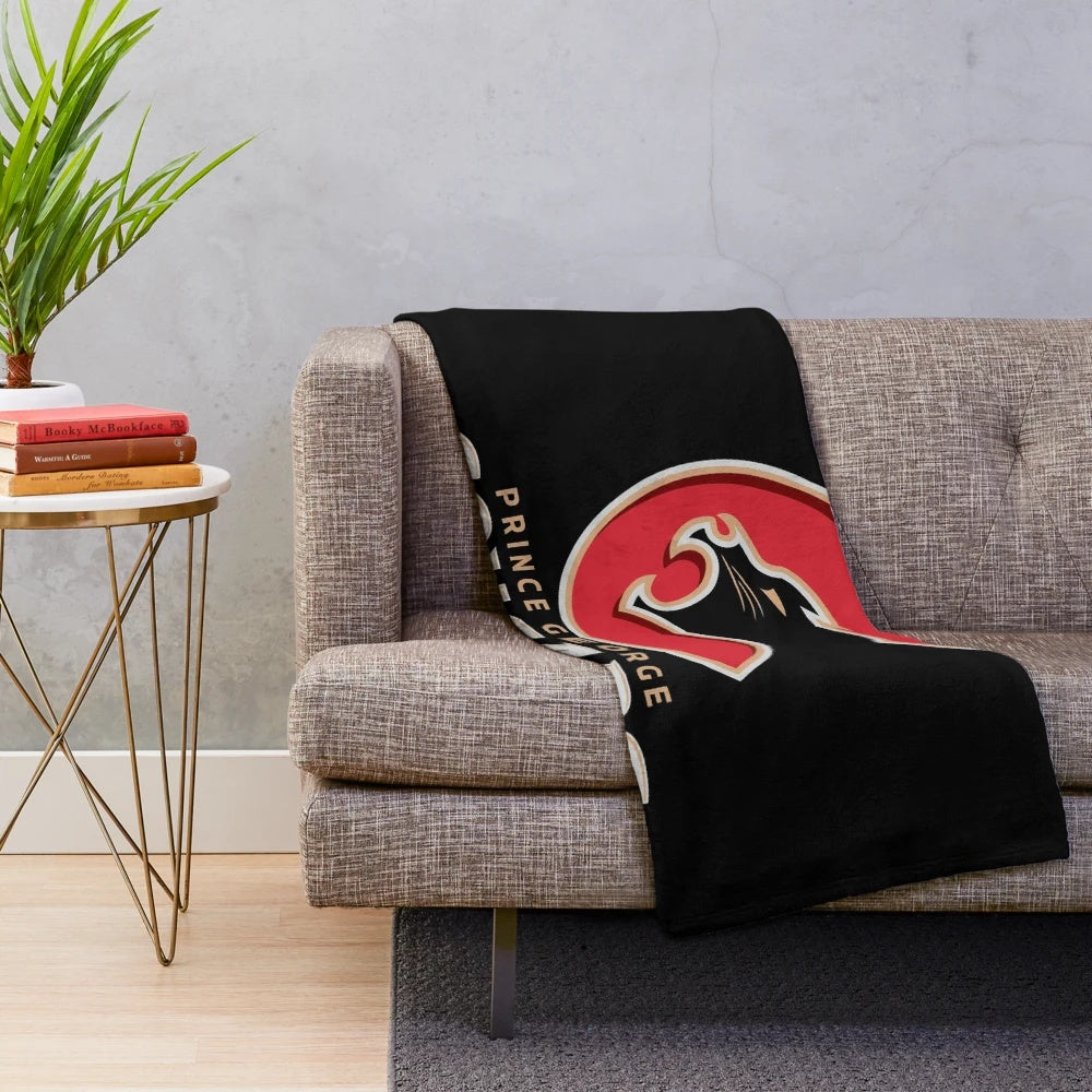 Prince George Cougars inspired plush blanket