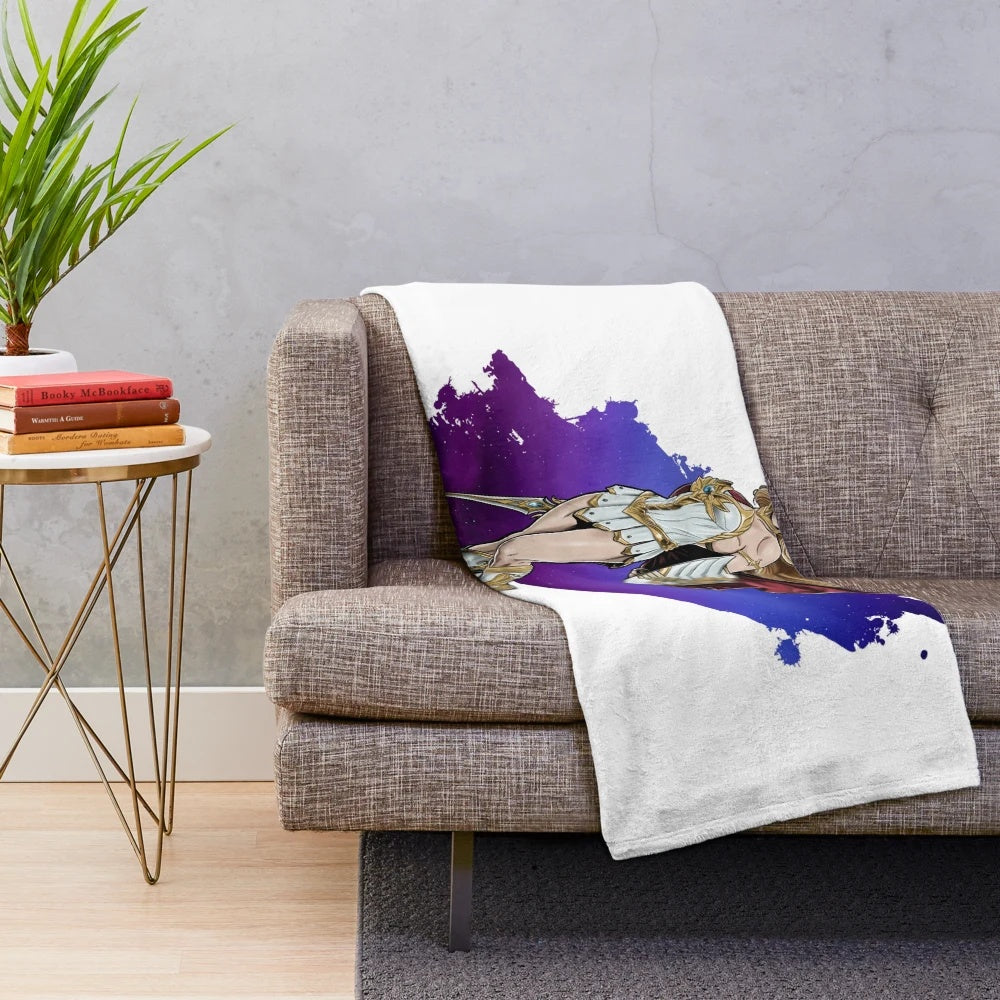 A soft and plush blanket featuring the iconic She-Ra character Princess Adora