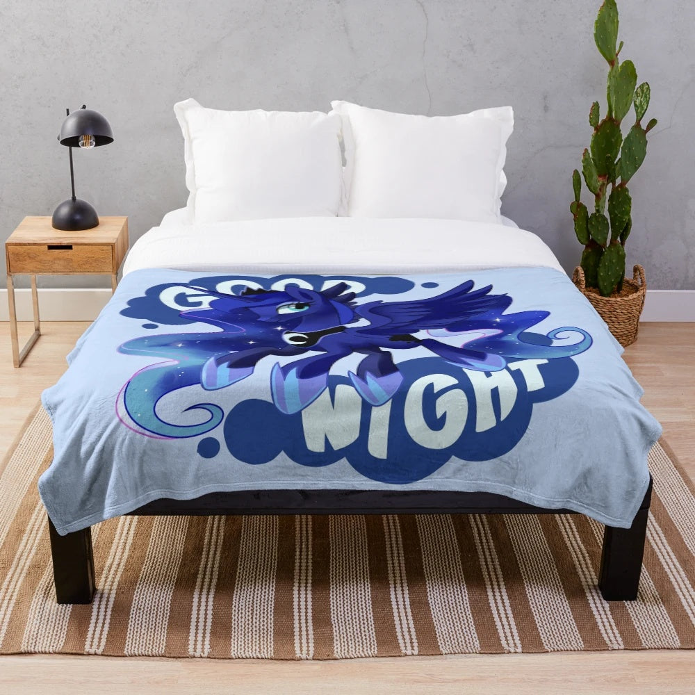 Princess Luna inspired plush blanket with soft, cozy fabric