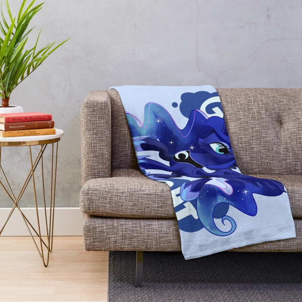 Princess Luna inspired plush blanket with soft, cozy fabric