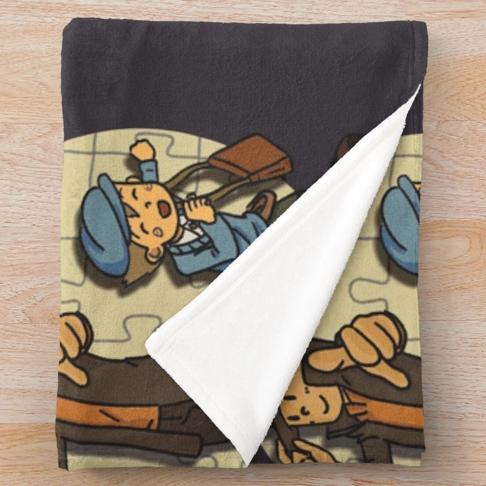 Professor Layton and Luke Triton plush blanket