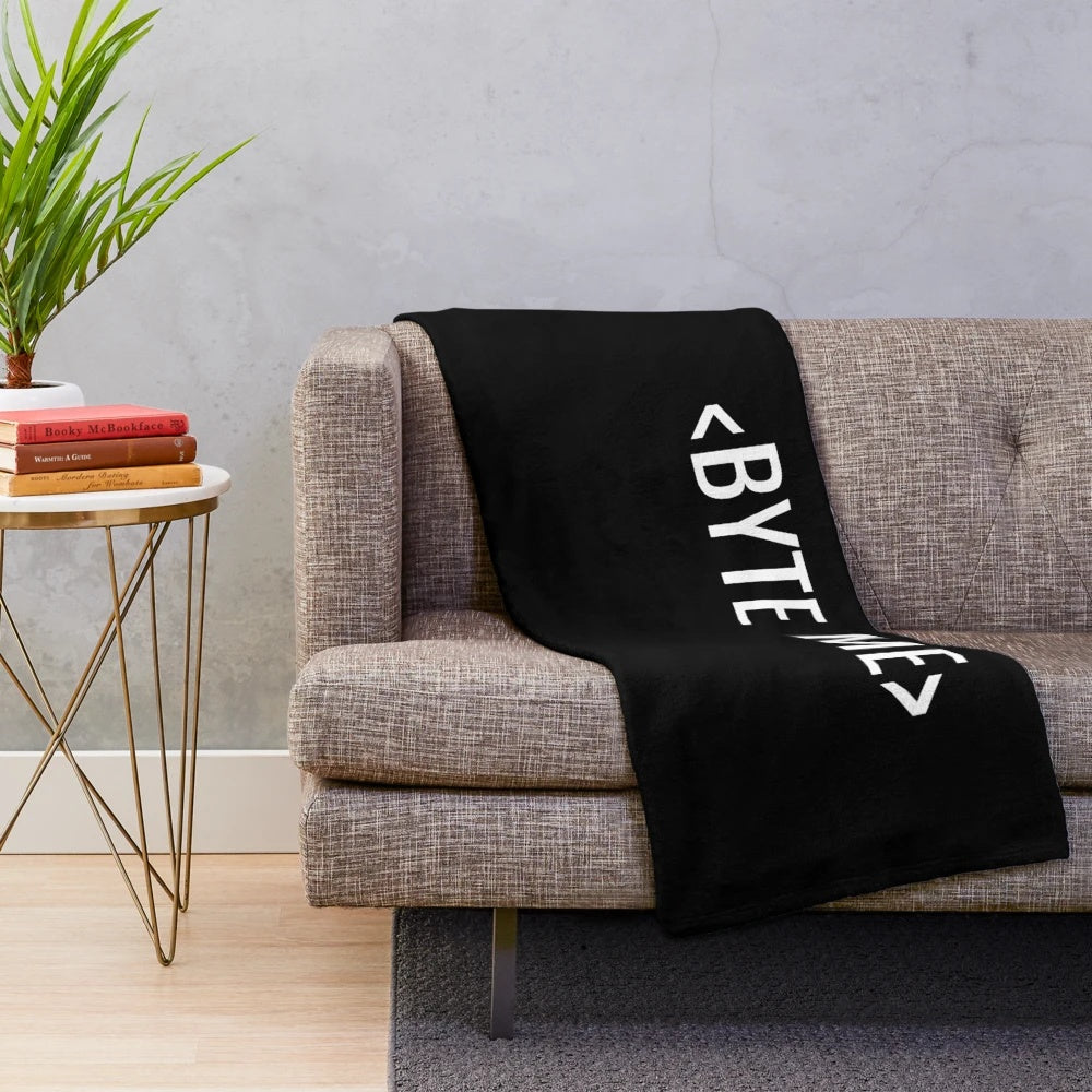 Cozy programming plush blanket with unique coding design