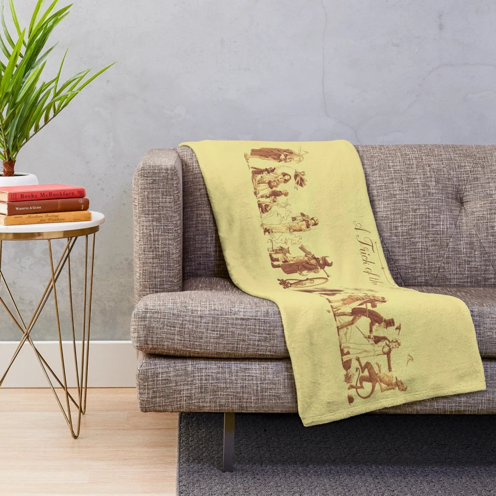 Soft, plush blanket featuring the "A Trick of the Tail" album artwork from the progressive rock band Genesis