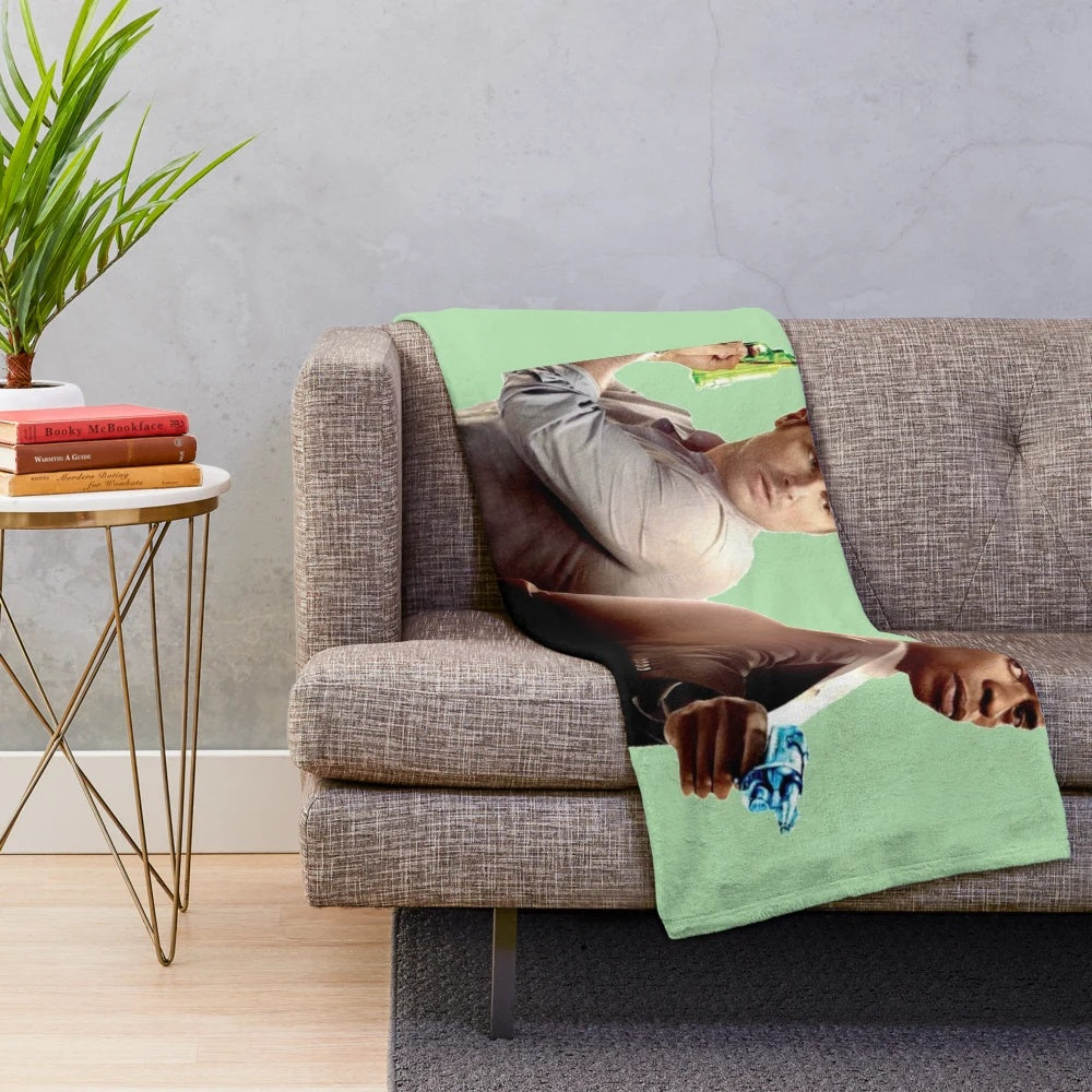 Psych-inspired plush blanket with pineapple and Pluto references
