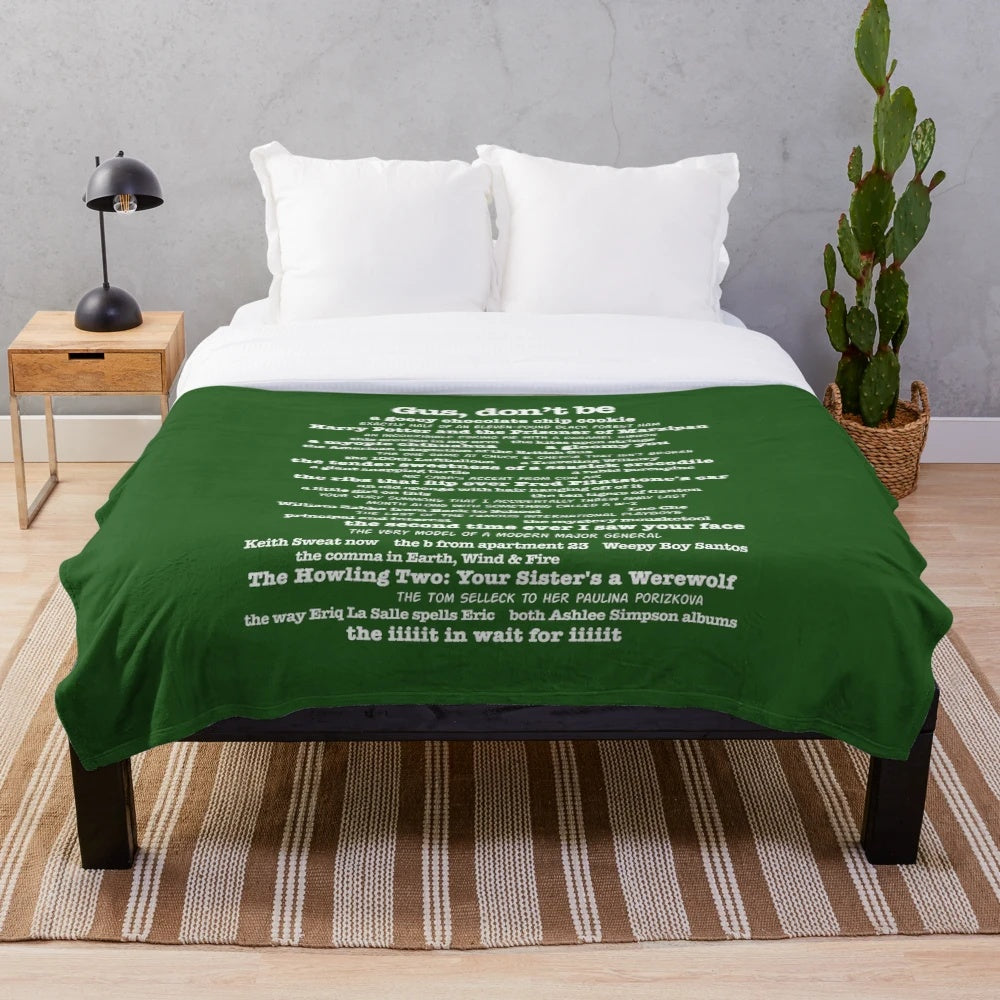 Psych TV Show Gus Plush Blanket with Funny Quotes