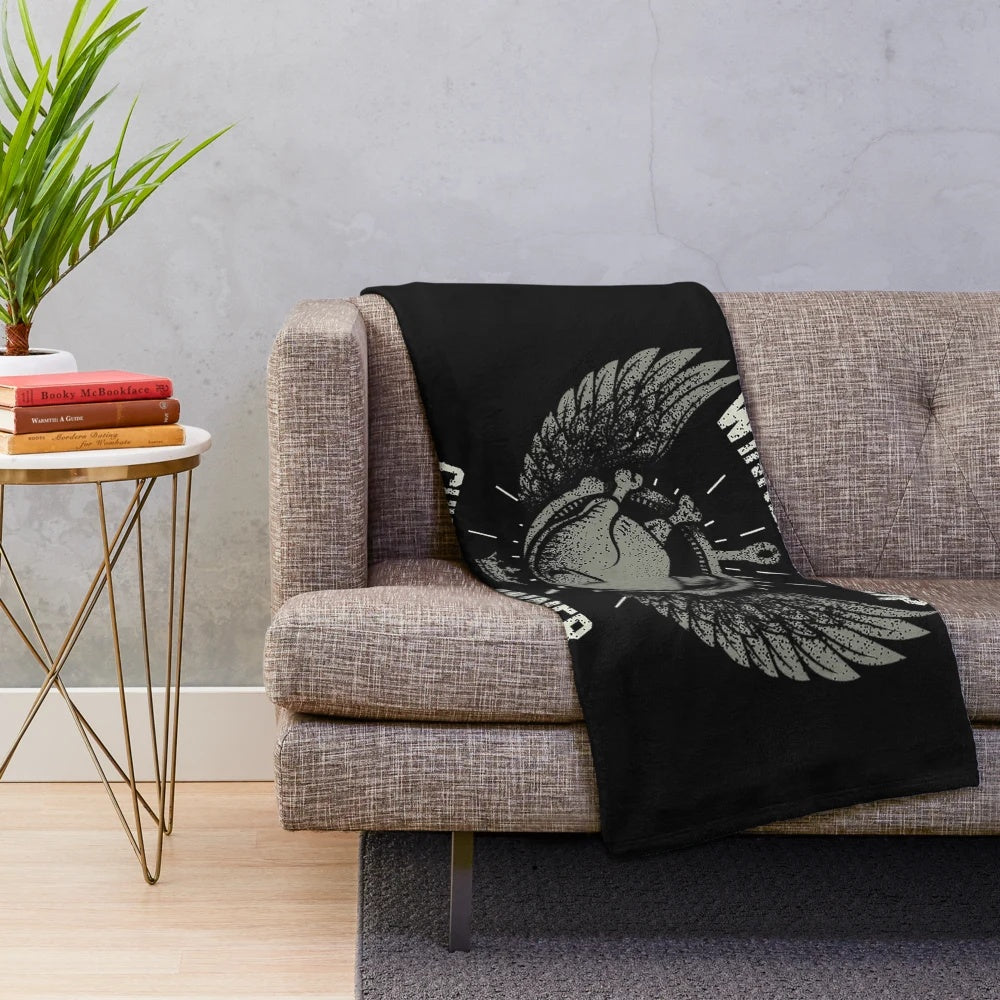 PUBG-themed plush blanket with game elements like frying pan, chicken dinner, and Pochinki