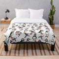 Puffin Pattern Plush Blanket