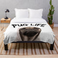 Soft and cuddly pug plush blanket