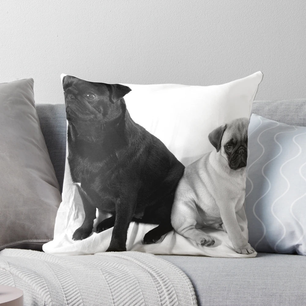Soft, plush pug pillow perfect for dog lovers
