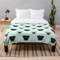 Soft and cuddly pug plush blanket