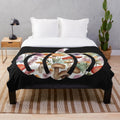 Pumpkin and floral watercolor design on a cozy plush blanket