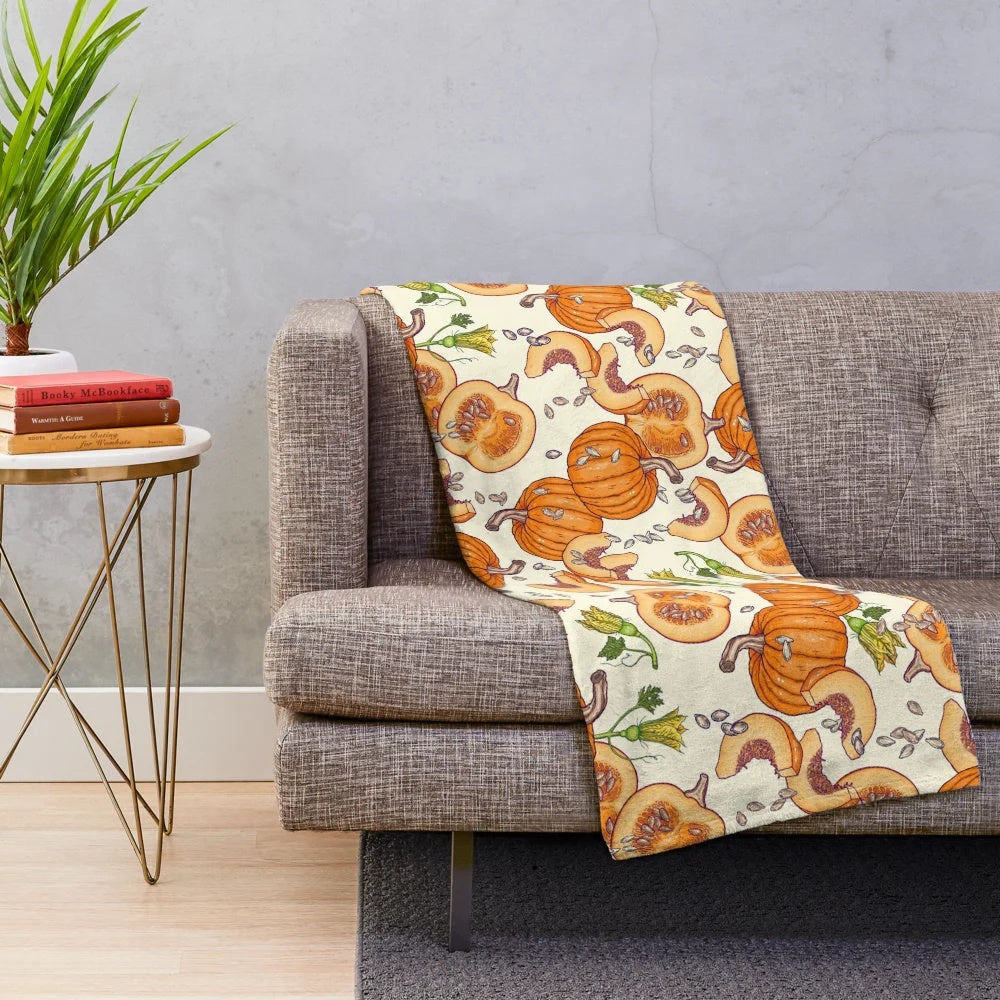Soft and Plush Pumpkin Pattern Blanket