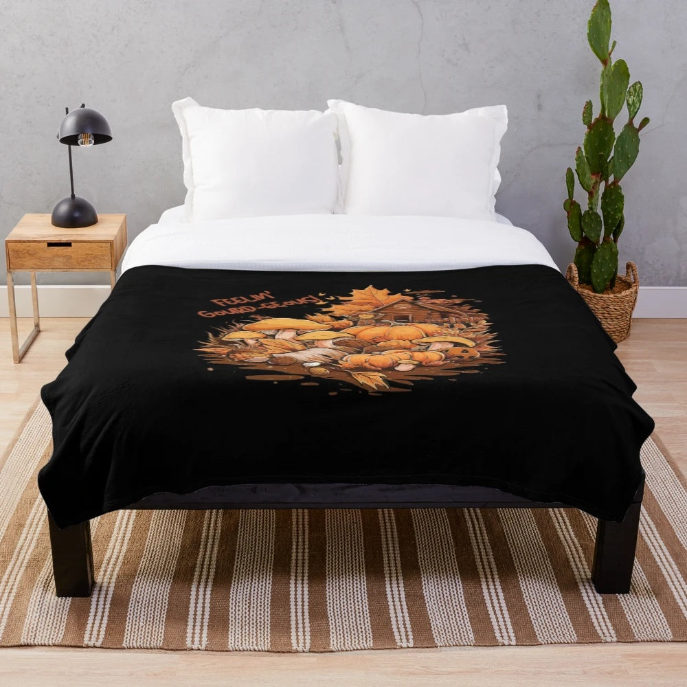 Feelin' Gourd-Geous Pumpkin Plush Blanket for Cozy Fall