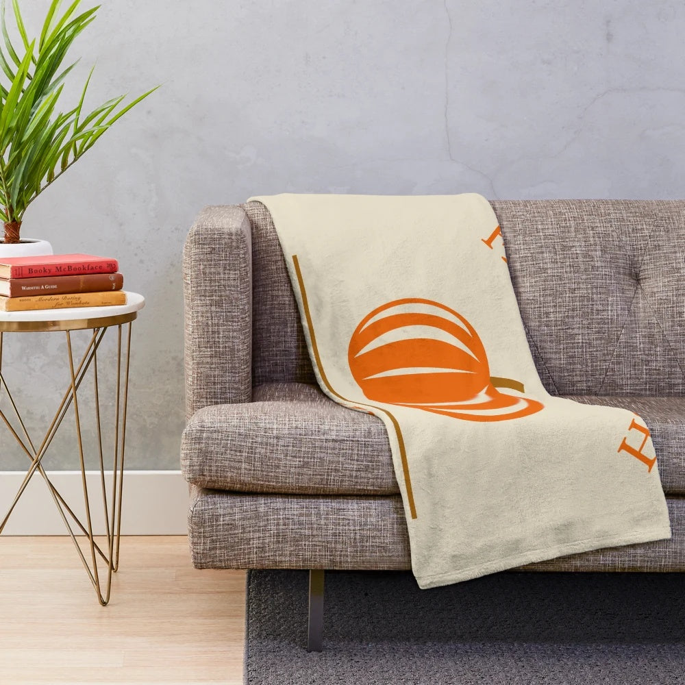 Cozy pumpkin-themed plush blanket for autumn and Thanksgiving decor