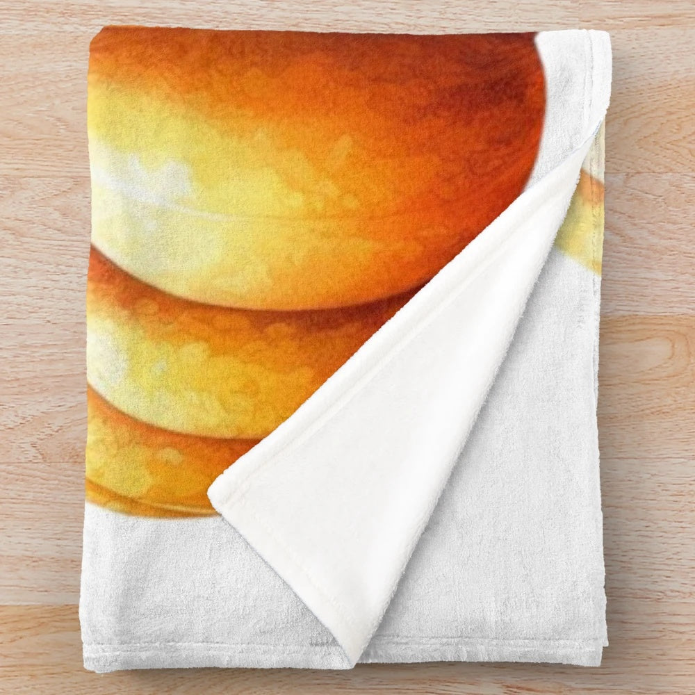 Pumpkin-themed plush blanket with fall leaves and cozy autumn vibes