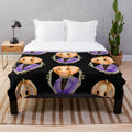 Pumpkin-shaped plush blanket with Victorian-inspired design