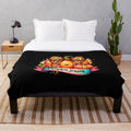 Cozy pumpkin season plush blanket with whimsical autumn art