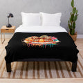 Pumpkin season plush blanket with retro autumn watercolor design