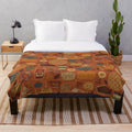 Pumpkin spice plush blanket in cozy fall colors