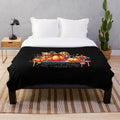 Pumpkin spice plush blanket with leopard print pumpkin design