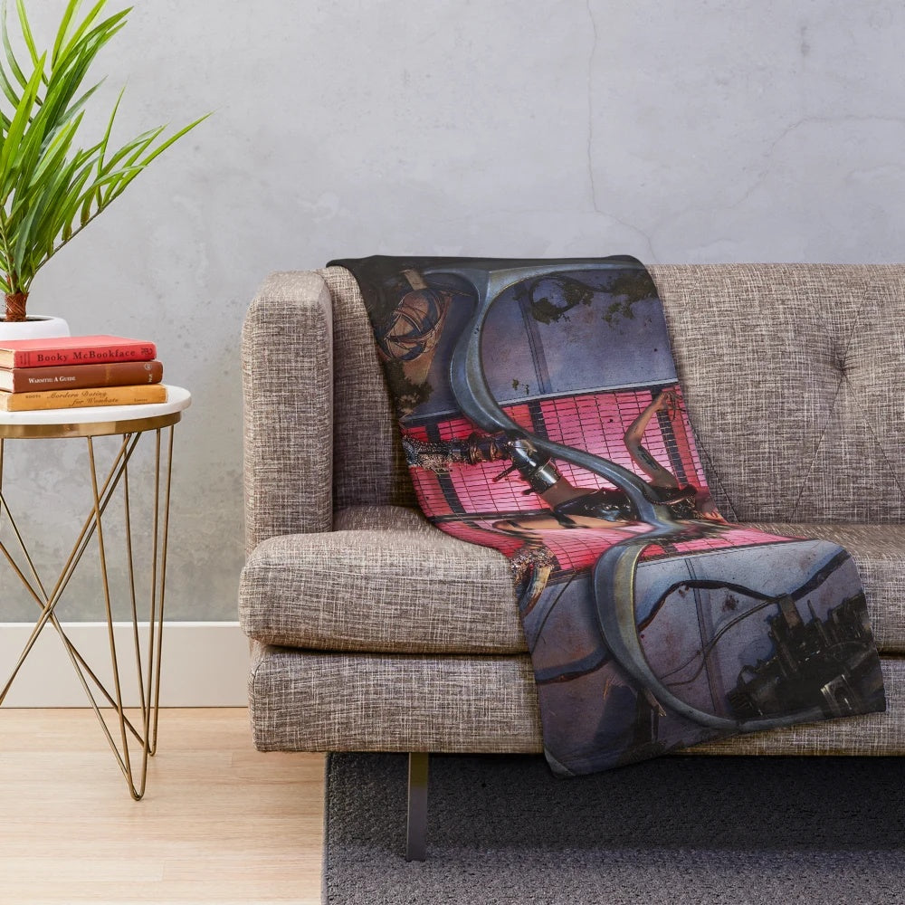 Soft, plush blanket with a punk-inspired kindness design