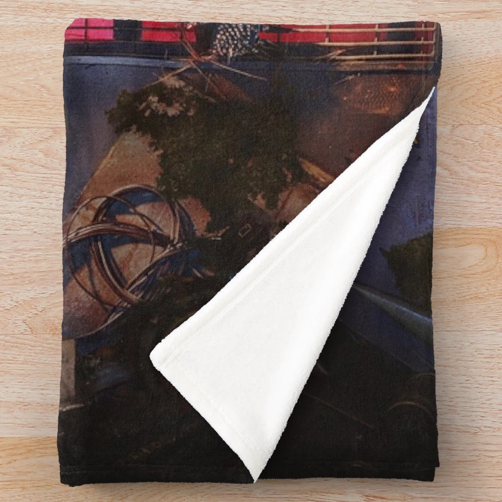 Soft, plush blanket with a punk-inspired kindness design