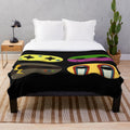 Music-inspired plush blanket with MCR and punk design