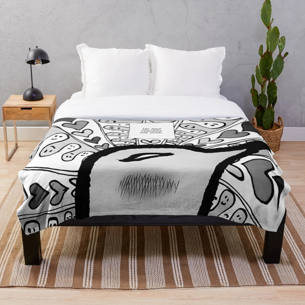 Soft and cuddly punpun plush blanket featuring the iconic bird character from the manga Oyasumi Punpun