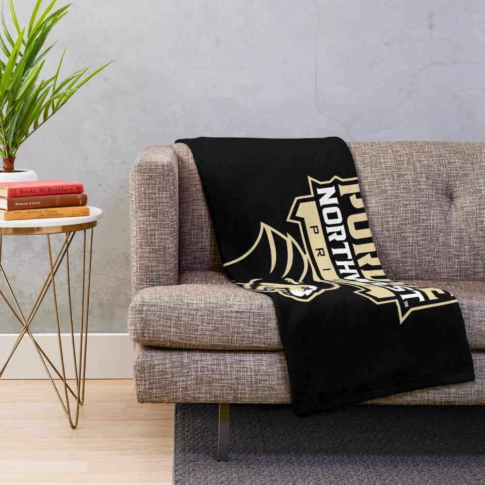 Purdue University Northwest Plush Blanket featuring the university logo