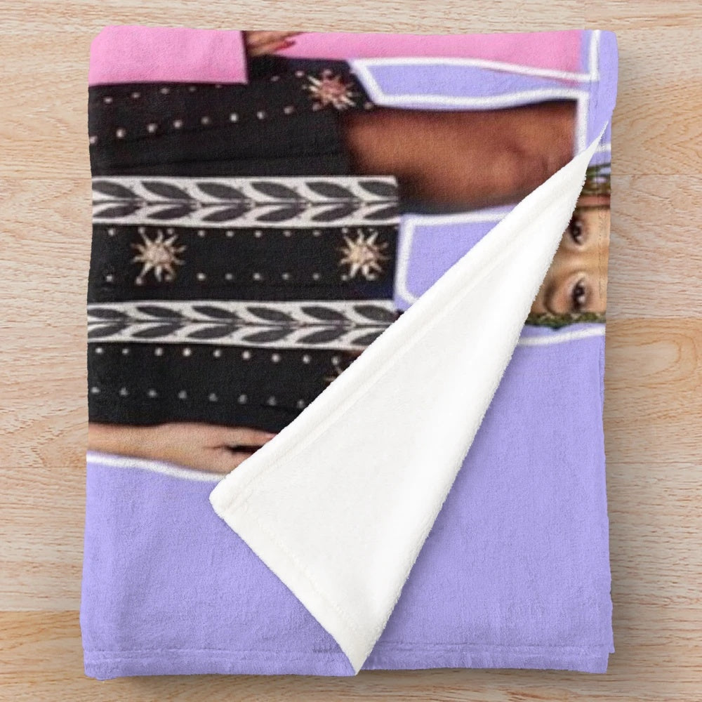 Soft purple plush blanket with Little Mix inspired design