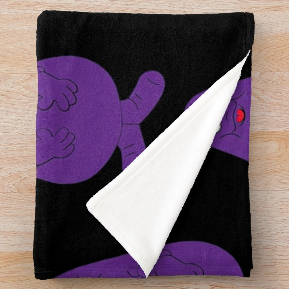 Purple plush blanket featuring iconic McDonald's cartoon character