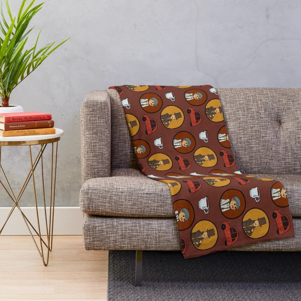 Cozy puzzle duo plush blanket featuring Professor Layton characters