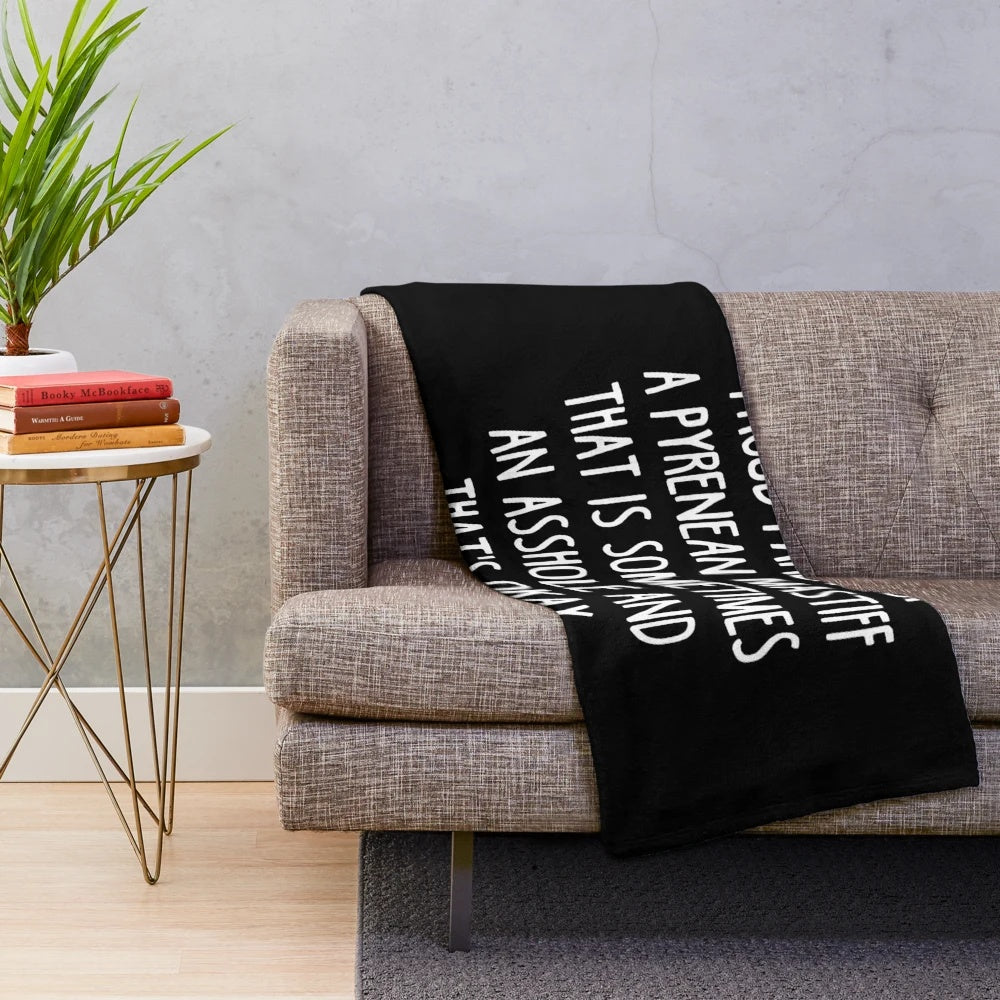 Soft and cuddly plush blanket featuring a Pyrenean Mastiff design for dog lovers