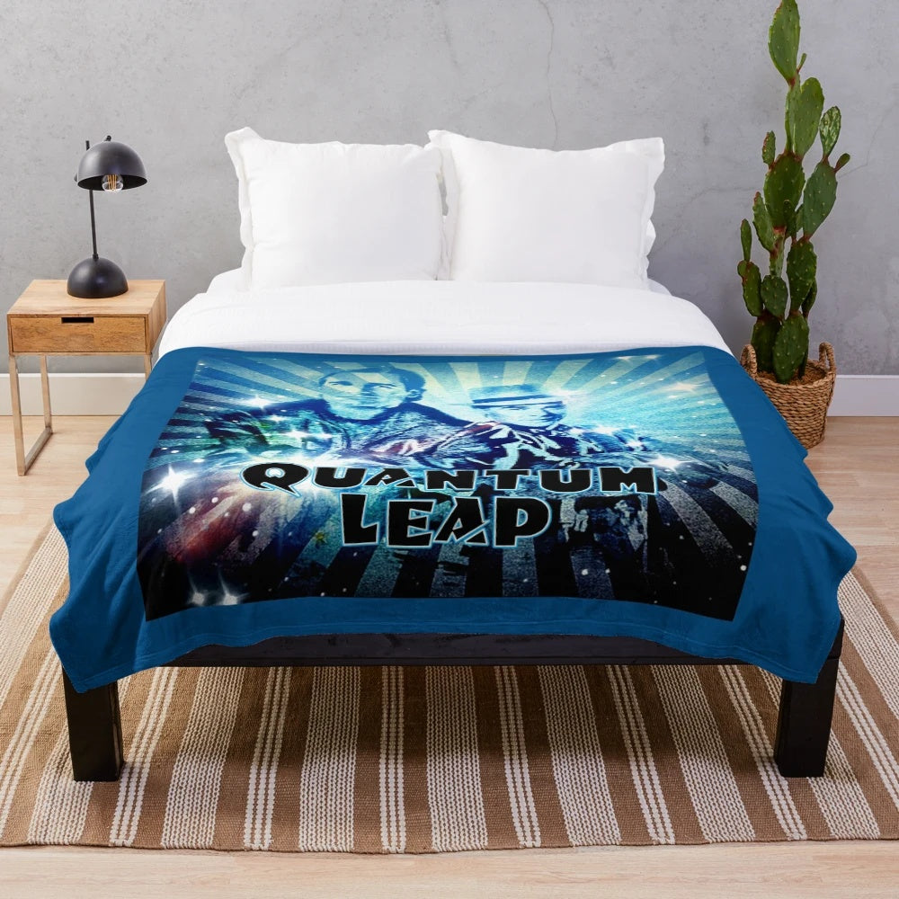Quantum Leap Plush Blanket featuring characters Sam Beckett and Al Calavicci