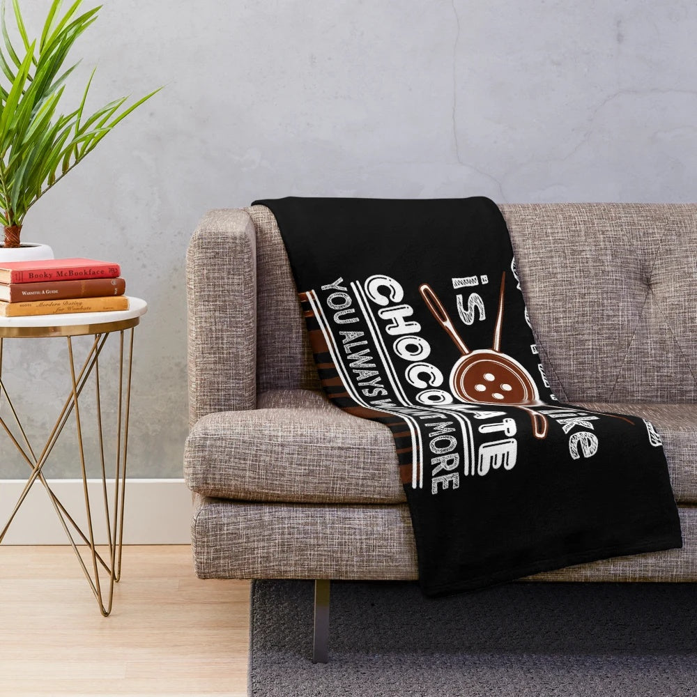 Quilting plush blanket with funny chocolate design