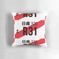 R31 Skyline JDM-inspired number plate pillow with Nissan and NISMO branding