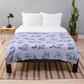 Soft and cuddly plush blanket featuring a cute raccoon pattern with leaves