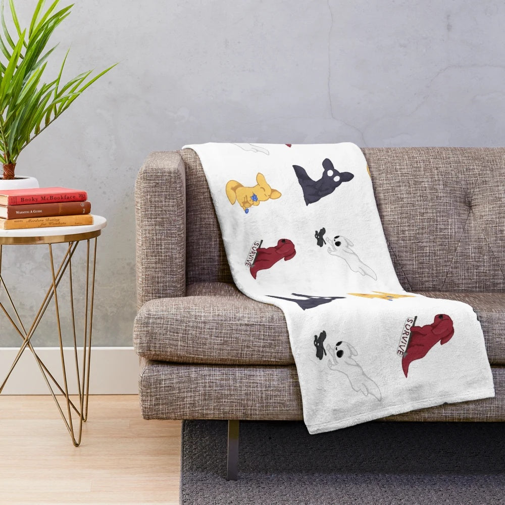 A Rain World-inspired plush blanket featuring slugcats