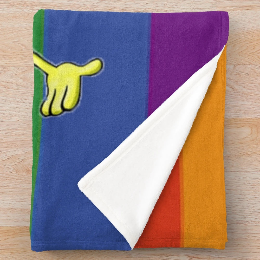 Colorful spongebob plush blanket with rainbow design