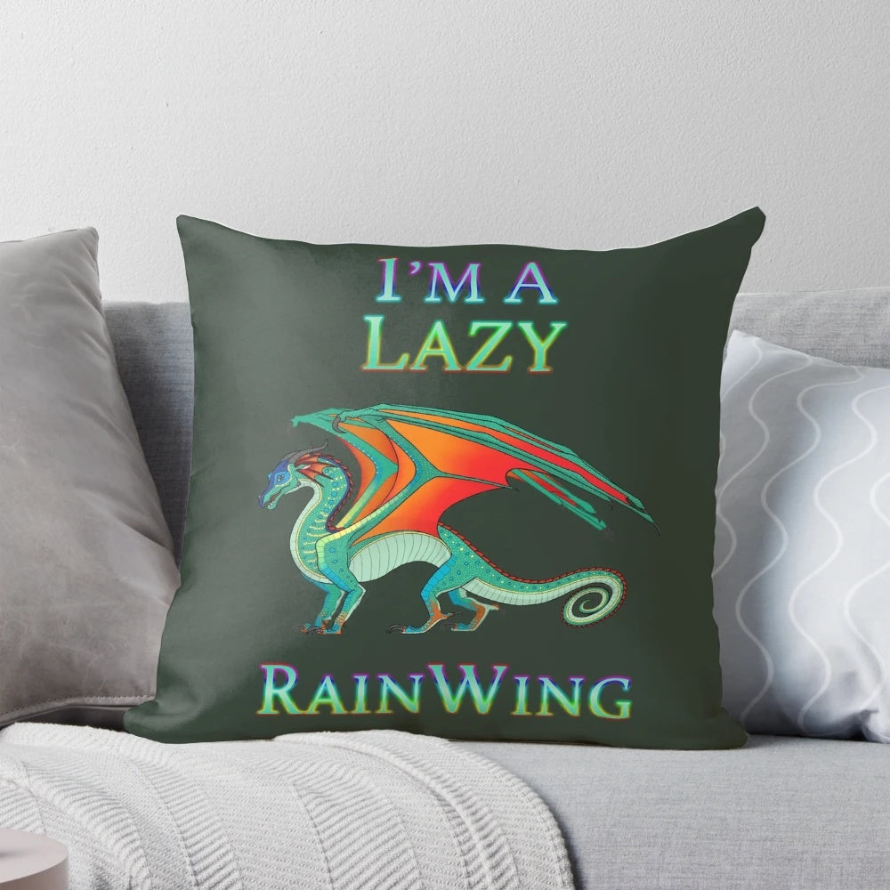 Soft and plush rainwing dragon pillow inspired by the Wings of Fire fantasy book series
