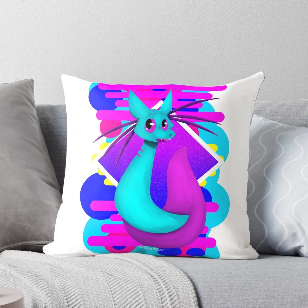 Soft, plush pillow with Rainworld Rivulet and Slugcat design for cozy home decor