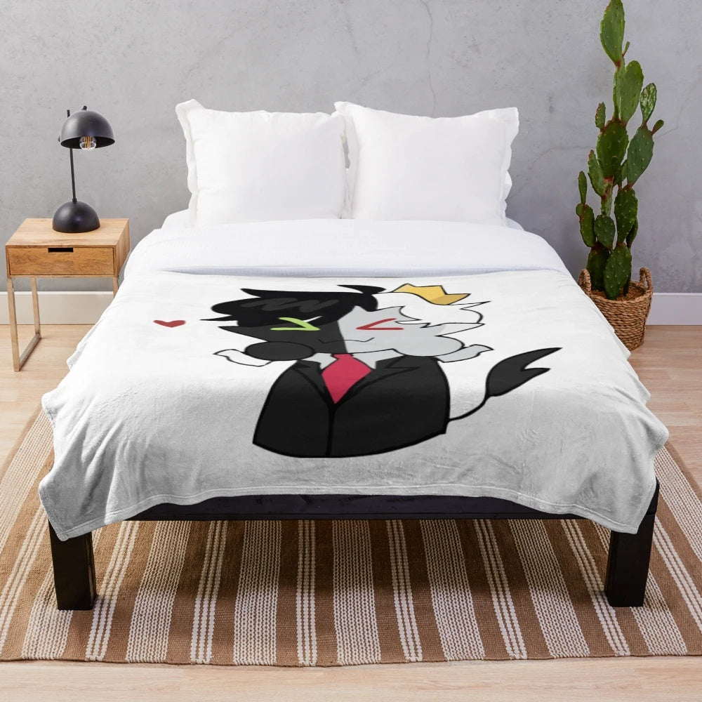 Ranboo-themed plush blanket featuring the popular Minecraft YouTuber
