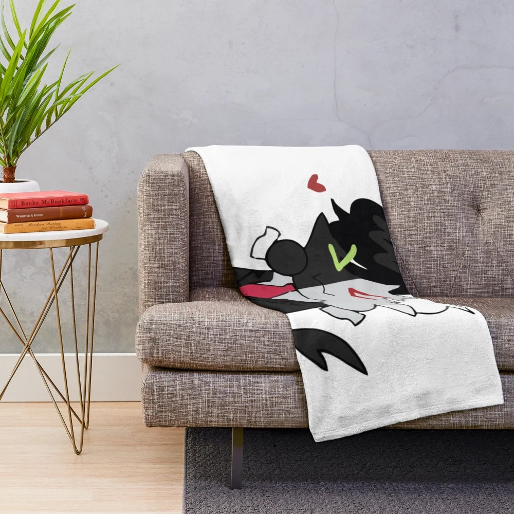 Ranboo-themed plush blanket featuring the popular Minecraft YouTuber