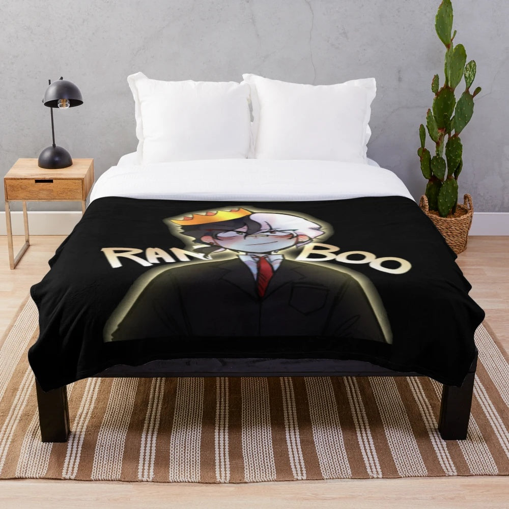 Ranboo-inspired plush blanket with soft, cozy fabric